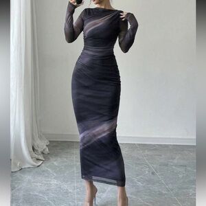 SHEIN Black Long Sleeve Dress